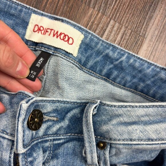 Driftwood Jackie Skinny Jeans Light Wash rainbow stripe Women’s Size 26 - Picture 5 of 11